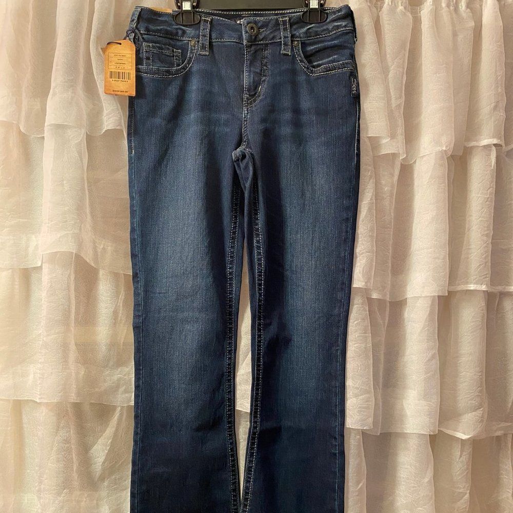 Silver Aiko Mid Rise Slim Boot Jeans